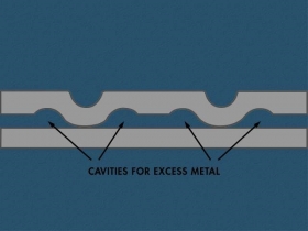 A1 151 Cavity for excess metal to flow into projection