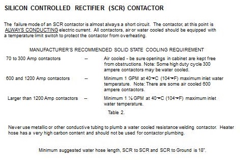 SCR CONTACTOR COOLING REQUIREMENTS