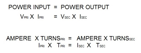 TURNS RATIO POWER AMPERAGE